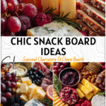 Festive New Year’s Eve snack board with assorted cheeses, fruits, and treats styled as a New Year Cheese Board.